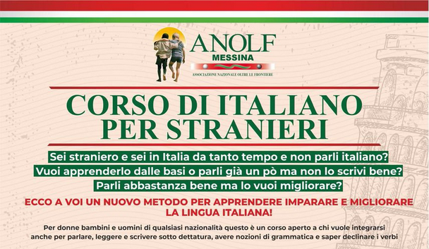 ANOLF Messina, corso di italiano per stranieri. Si parte il 2 ottobre con la prima lezione.